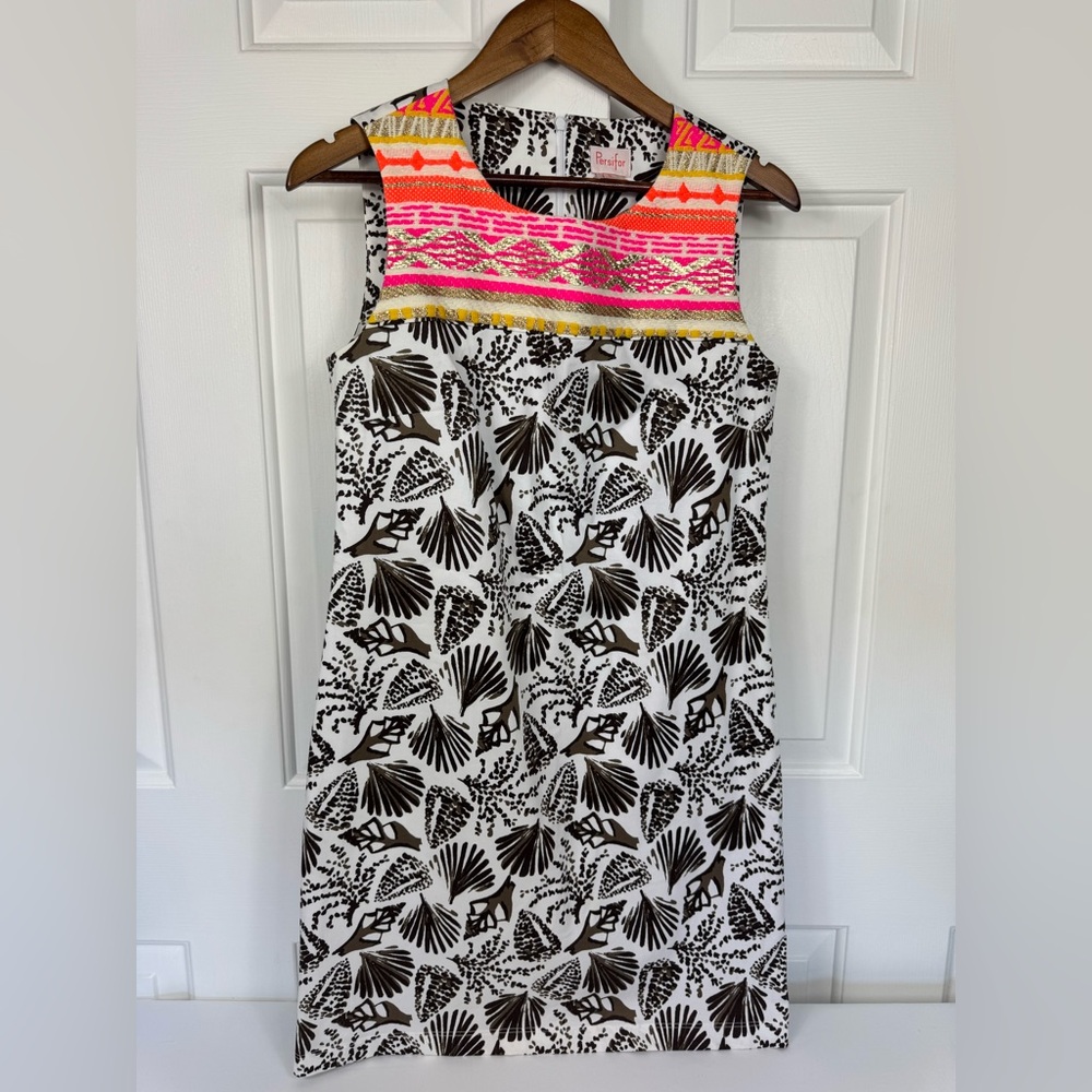Persifor Sloane Sleeveless Dress Shells And Embroidery‎ Size Small